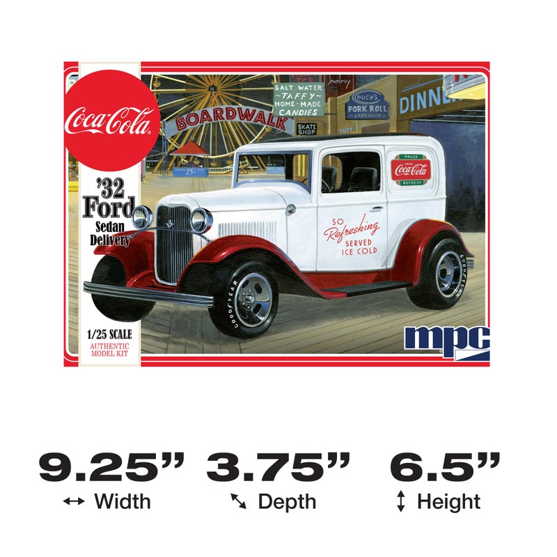 MPC C.P.M. 1932 Ford Sedan Delivery Coca Cola 1:25 Scale MPC Plastic Car Kit, Black - Image 5